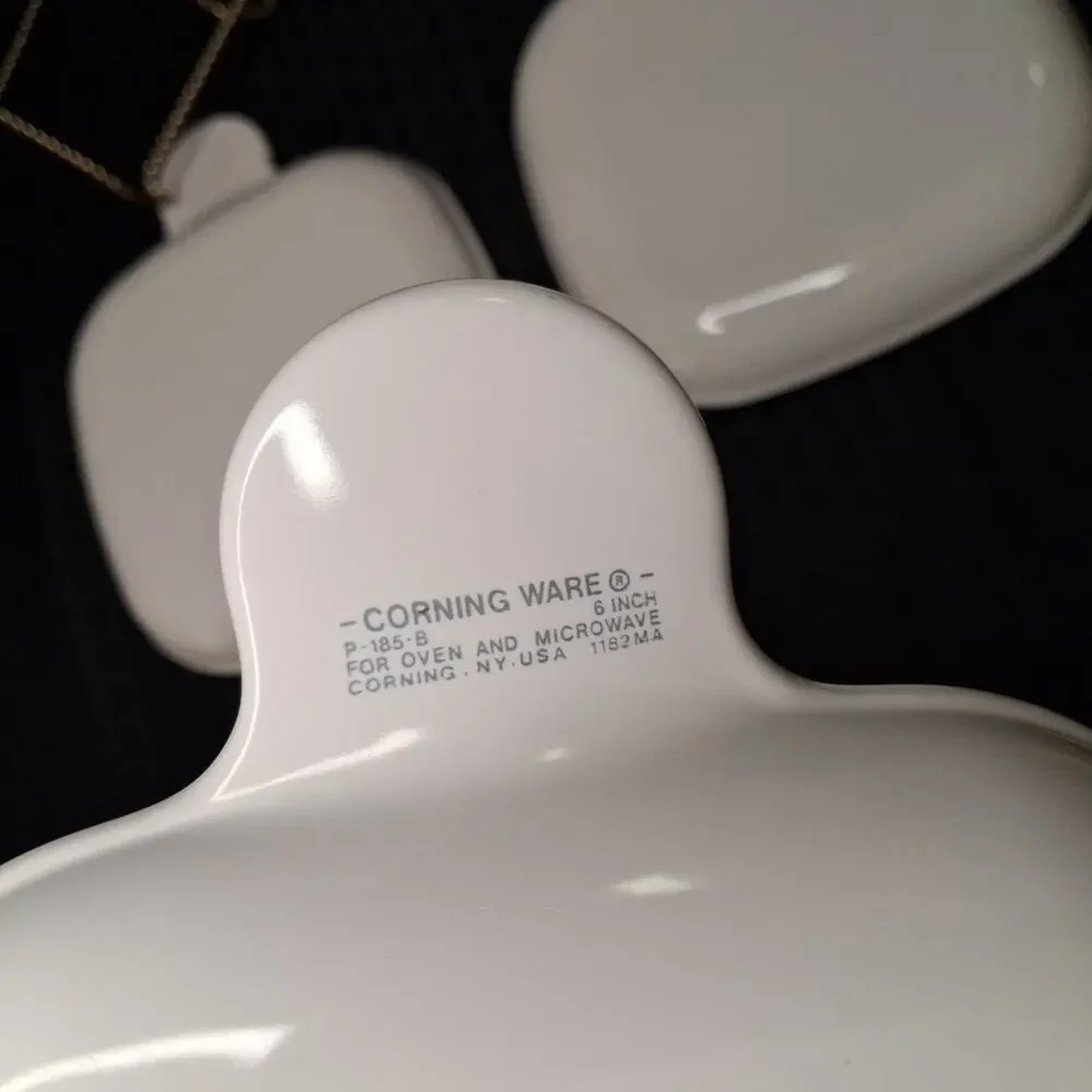 Lot of 4 Corning Ware GRAB-IT Plate Sandwich Lunch Snack Set P-185-B Square